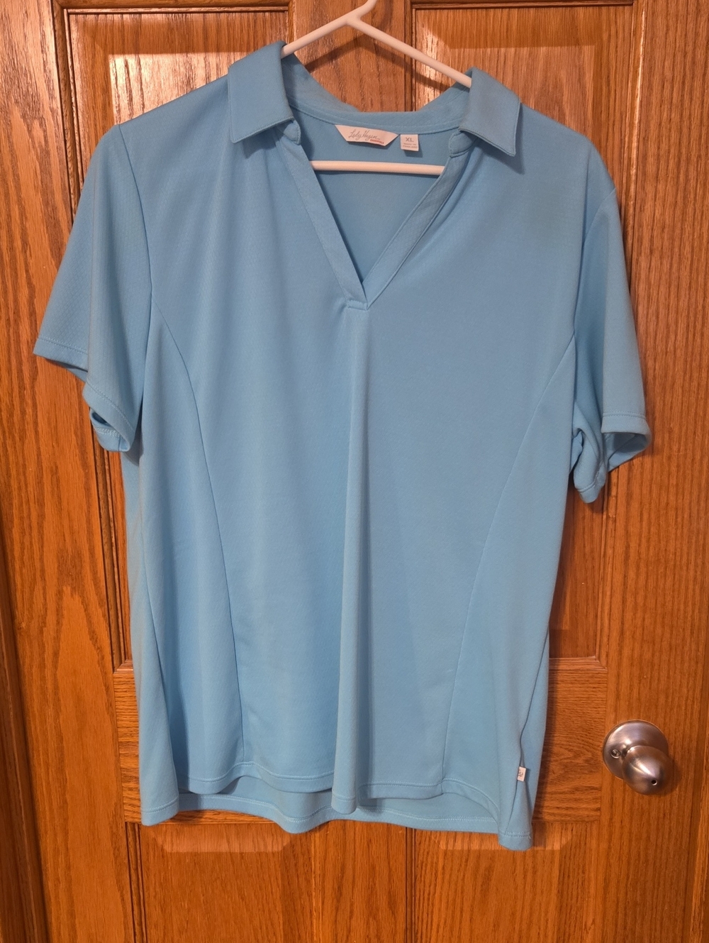 Lady Hagen XL Sky Blue Women's Polo V-Neck